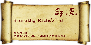 Szemethy Richárd névjegykártya