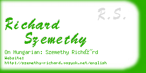 richard szemethy business card